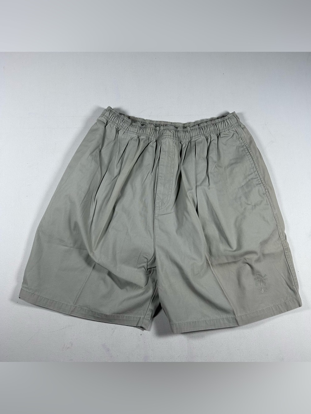 Tommy Bahama Shorts Mens L 100% Cotton Twill Knit Drawstring VTG 90s Hong Kong